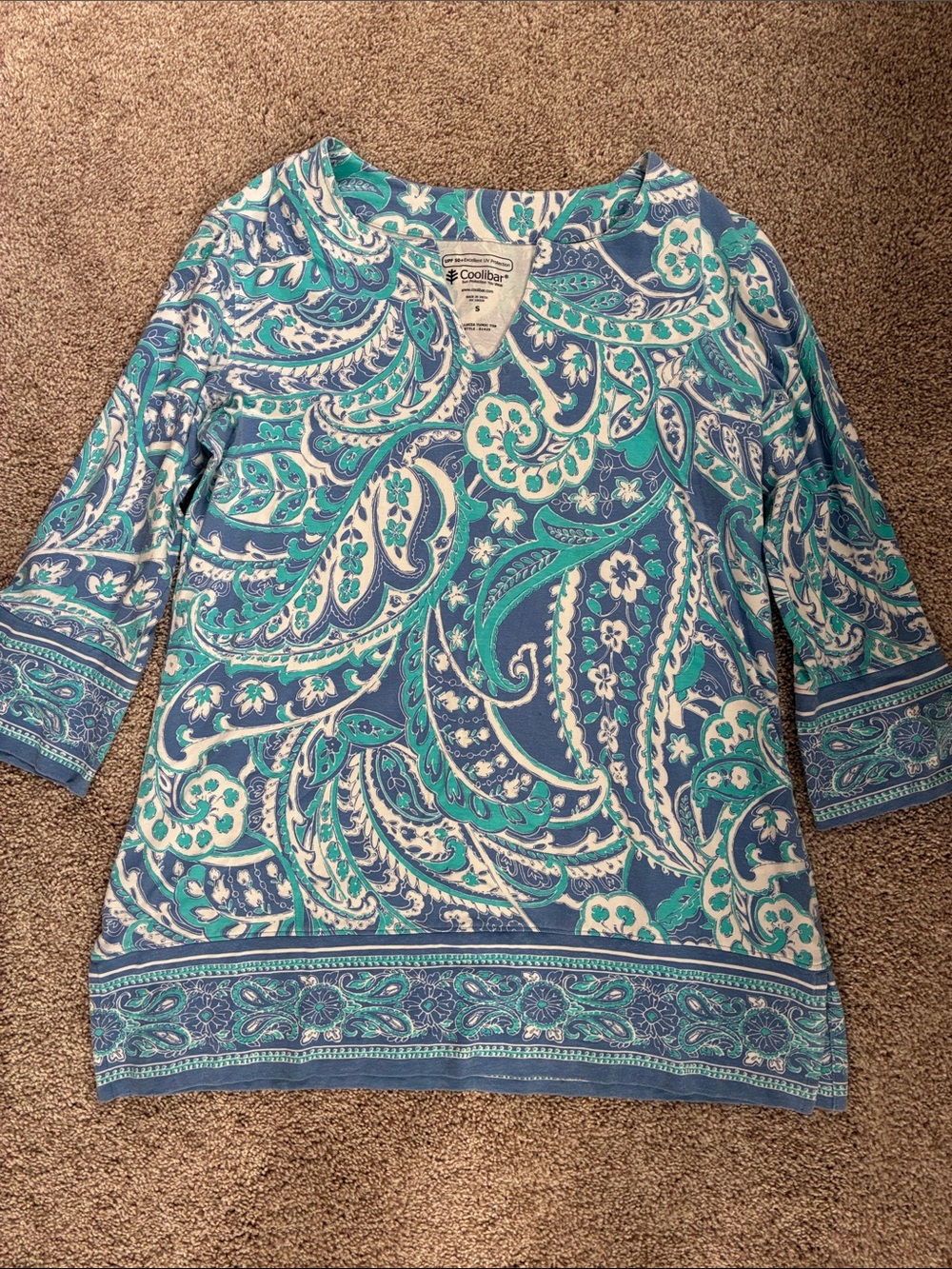 Coolibar Blue & Teal Paisley Tunic
